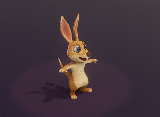 Cartoon Kangaroo Animated 3D Model by 3DDisco