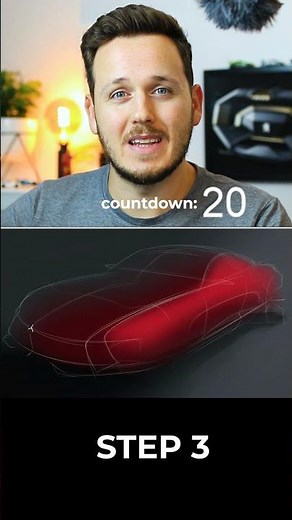 Photoshop Car Design Steps! Mini Tutorial #shorts
