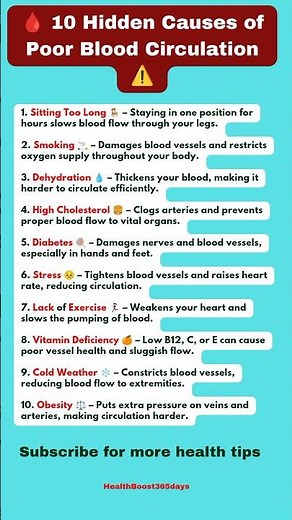 10 Hidden Causes of Poor Blood Circulation 🩸