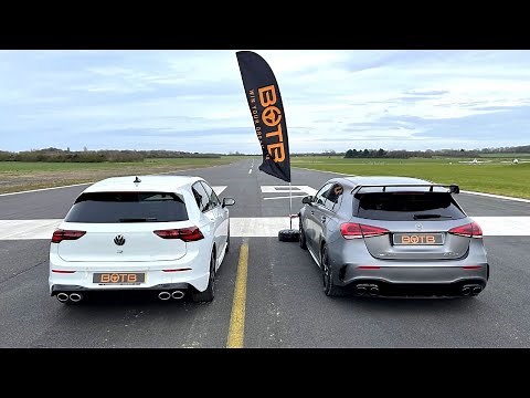 DRAG RACE! 2021 VW GOLF R VS MERCEDES-AMG A45 S!