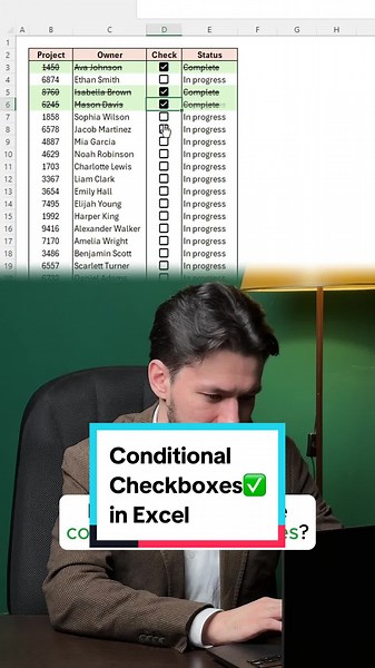 How to create conditional checkboxes✅ #excel