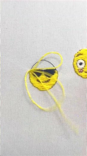 😎Emoji embroidery challenge Day 14 #handbroidery #drawing #embroiderylover #cute