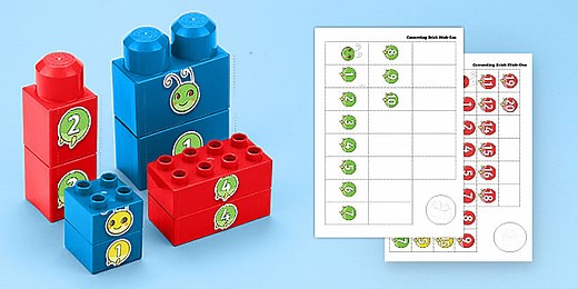 Ordering Numbers Caterpillars Connecting Bricks Game