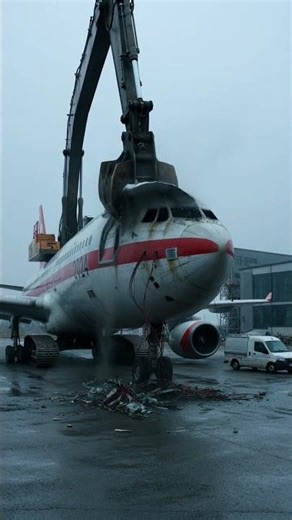 Plane recycle process #plane #recycling #aircarft #planerecycle #video #viralvideo