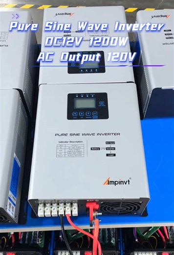 Pure Sine Wave Inverter,DC12V 1200W,AC Output 120V.#ampinvt #inverter #puresinewaveinverter #lowfrequency #toroidaltransformer