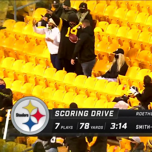 It was JuJu Smith-Schuster's dad's birthday on Sunday. So when JuJu scored, he did this. 💛🖤 | NFL
