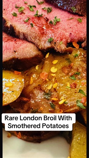Succulent London Broil with Smothered Potatoes Recipe