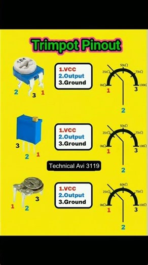 Trimpot Pinout Explained #electrical #trimpot #tech #pinout #engineering #electronic #crafts #hacks