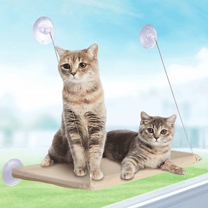 Cat Window Hammock Seat Cat Window Perch Bed Window Mounted Hommock Suction Hanging Pet Window sill Resting Seat Extra Sturdy Cat Holds Up to 33 Lbs -Black