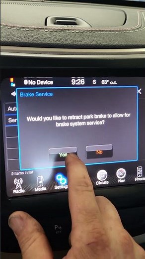 2016 Jeep Cherokee Electronic Parking Brake Service Mode