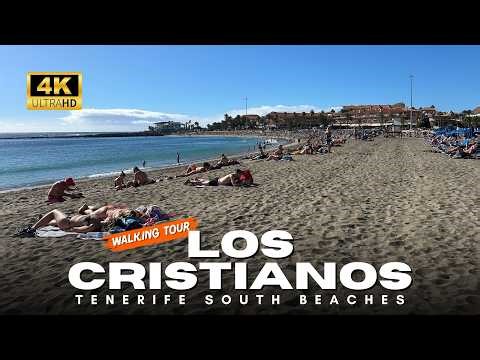 Los Cristianos Beach Promenade 🇮🇨 Tenerife South | 4K Walking Tour