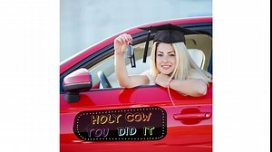 DARUNAXY 2PCS Graduation Car Magnets Set, Class of 2022 Congrats Grad Car Decorations for Graduation Parade, Holy Cow You Did It & We are Proud of You Magnets for Car, Refrigerator, Mailbox