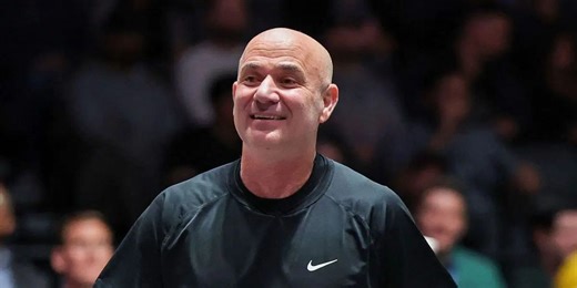Andre Agassi leaves daughter Jaz in stitches over amusing mishap with tennis ball dessert during Wimbledon meal