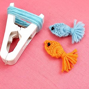 27K reactions · 27K shares | It's so Beautiful Fish making Idea -- Woolen Yarn Fish with Cloth Pin | Dian Diy Tech | Facebook