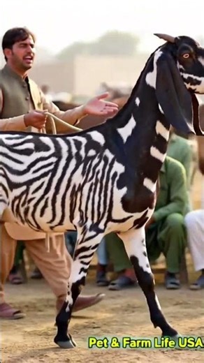 TITLE:✓Rare Beetal Goat with Stunning Zebra-Style Pattern.