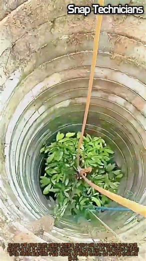 콘크리트 우물 내부 이물질 제거 및 수질 정화 작업 #worker #process #waterwell #maintenance #pumping