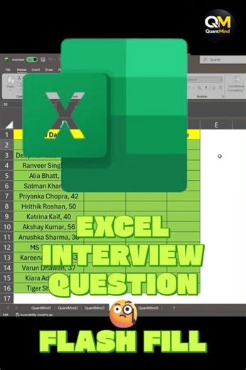 Excel Shortcut CTRL + E 🔥 Flash Fill (Most Users Don’t Know This) #excel #shorts
