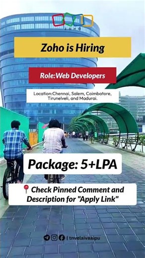 ZOHO Is HIRING | BATCH 2026 | FRESHERS JOB #jobsearch #jobupdatestamil