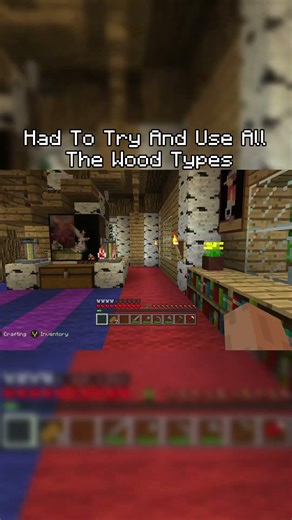 Using All Wood Types in Console Minecraft #minecraft #shorts #building