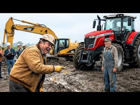 Engineers Called It Impossible — Then a Massey Ferguson 8S Pulled a Stuck Caterpillar D11 Out of Man