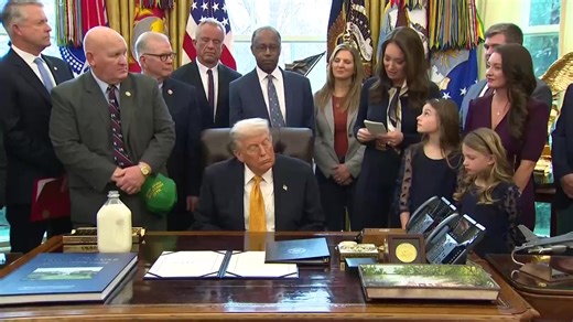 BREAKING: 79-year-old Donald Trump once again falls asleep during the middle of a public appearance in the Oval Office! Elderly pedophile (allegedly), sex trafficker (allegedly) and sexual predator (self-admittedly) Donald Trump fell asleep this afternoon during a White House event, just before bragging to everyone about the benefits of drinking whole milk. "So milk could help your cognitive ability. Take a cognitive test? I've taken a lot of them. I've aced every one of them because I drink mil