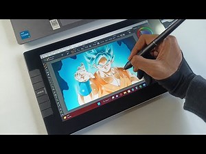 Veikk VK1200 Pen Tablet Unboxing and Review - Drawing Goku Blue