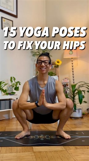DJ KIM | Yoga Expert on Instagram: "Do you spend long hours sitting in front of a computer? Are your hips tight, stiff, or uncomfortable from sitting, running, or daily stress? This follow-along yoga session includes 15 powerful hip opener poses designed to: 1️⃣ Release tight hips 2️⃣ Improve hip mobility & flexibility 3️⃣ Reduce lower back tension 4️⃣ Support runners & desk workers 5️⃣ Help you move better and feel lighter These poses are great for beginners and experienced yogis, and can be pr