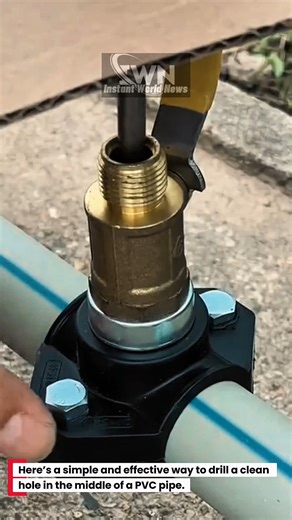 How to Drill a Perfect Hole in a PVC Pipe Using a Saddle Clamp‼️#shorts #machine #howitsmade