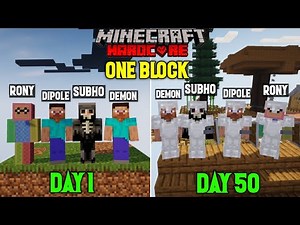 WE SURVIVED 100 DAYS On One-Block IN MINECRAFT | 4 Player One-Block #2 | LordN Gaming