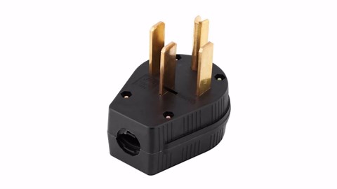 14-50P 50A 125/250V Straight Blade Male Plug USA 3 Pole Industrial Grade Grounding 4-Prong Power Generator Plug Replacement