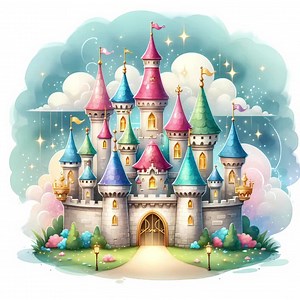 Princess Castle Clipart Bundle: Pink Watercolor Castle, (commercial Use) (digital Download) 12 PNG/JPG - Etsy