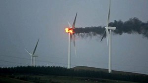 Storm caused wind turbine fire
