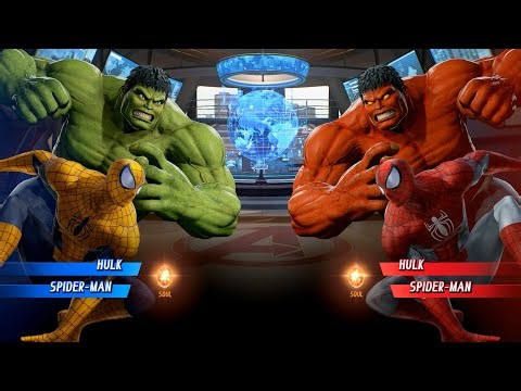 Hulk & Yellow Spiderman VS Red Hulk & Red Spiderman - Marvel vs Capcom Infinite