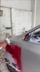 First time painting 🫣 #redpaint #corrola #struggle