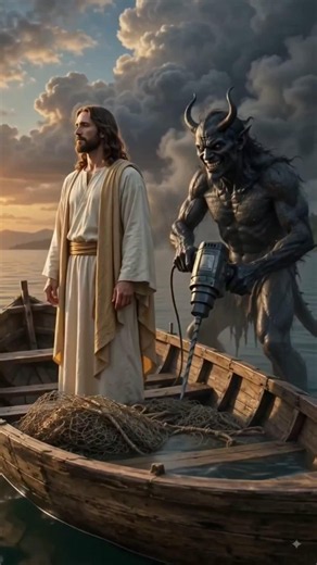 The Devil Sank the Boat... But Jesus Walked on Water! ✝️🌊 | Powerful Christian Story #jesus #viral