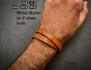 Leather Wrist Ruler Bracelet Pattern in Inches, 3 Size Templates, DIY Leather Bracelet, Svg for Cricut & Laser Cutting - Etsy