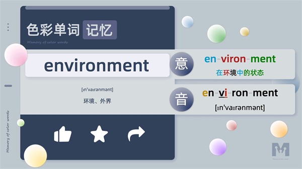 色彩单词记忆-environment-自然拼读词根词缀-高中四级六级单词