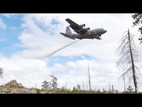 How C-130s Drop 3,000 Gallons to Fight Wildfires 🔥✈️ | MAFFS Training Water Drop in Action 💧