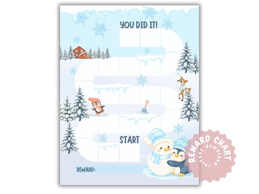 Winter Ice Reward Chart Printable | Snow Theme Kids Behavior Chart | A4 & US Letter | Pdf, Jpg, Png Download - Etsy Australia