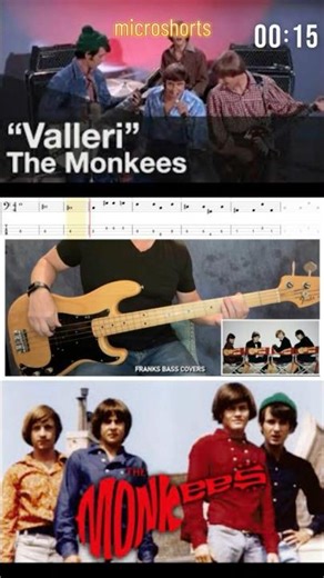 VALLERI - THE MONKEES | FRANKS BASS COVERS #microshorts