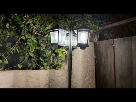 Joyoowild 3-Head Solar Lamp Post with Planter base, 74"