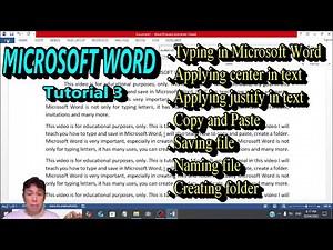 MICROSOFT WORD Tutorial 3 Tagalog - TYPING IN MICROSOFT WORD || COPY AND PASTE || SAVING FILES