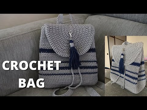 [DIY] MY FIRST TIME CROCHET BACKPACK BAG || macrame yarn
