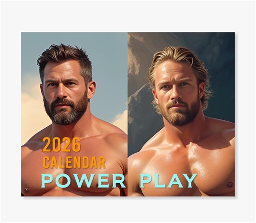 2026 Power Play Calendar – Bare Chested Bodybuilder Muscle Hunk (11x16.5") - Etsy