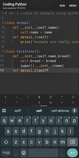 Inheritance in python | Python OOPs | #python #programming #viralvideo #code #inheritance #study