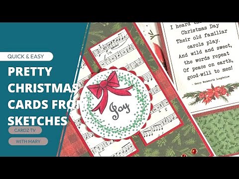 PRETTY CHRISTMAS CARDS FROM SKETCHES