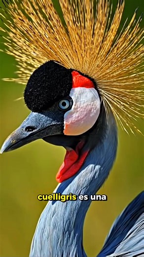 100K views · 5.4K reactions | La grulla coronada cuelligrís es un ave majestuosa de África, famosa por su corona dorada y sus elegantes danzas. #animales | Curio Cuy | Facebook