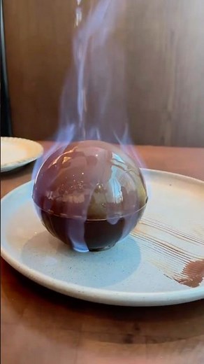 What’s inside the golden sphere? 🤯 #satisfying #chocolate #luxuryfood