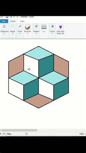 MS Paint Can Do THIS? 🤯 3D Illusion #drawing #mspaint #3dillusion #computerdrawing #art