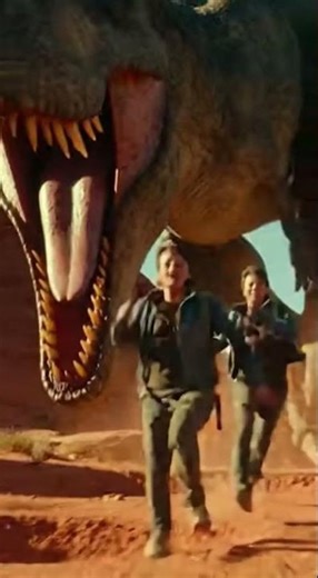 Thrilling T-Rex Chase in the Jurassic Desert! #dinosaur #jurassicworld #shorts